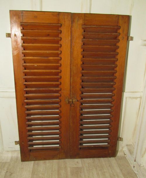 fig 1. A Pair of Louvered Pine Shutters from a Ship