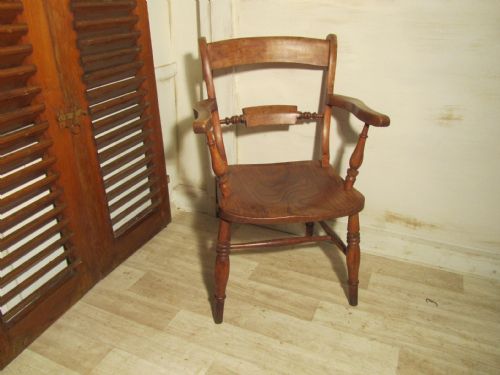 Victorian Beech and Elm Rope Back Carver Chair