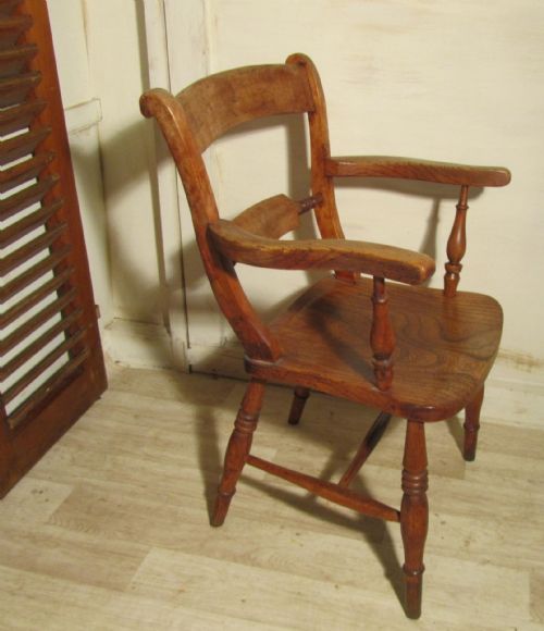fig 1. Victorian Beech and Elm Rope Back Carver Chair
