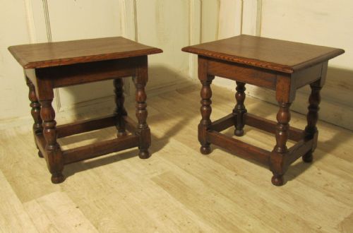 A Pair of Ipswich Oak Joint or Coffin Stools