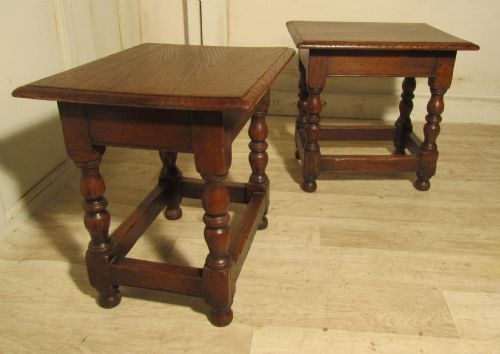 fig 1. A Pair of Ipswich Oak Joint or Coffin Stools