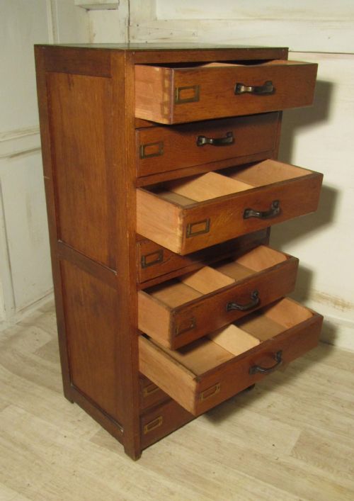fig 1. Art Deco 8 Drawer Oak Filing Cabinet