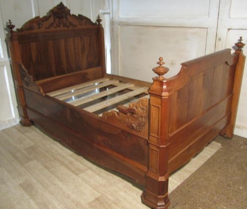 fig 1. French Walnut Sleigh Bed or Empire Style Day Bed