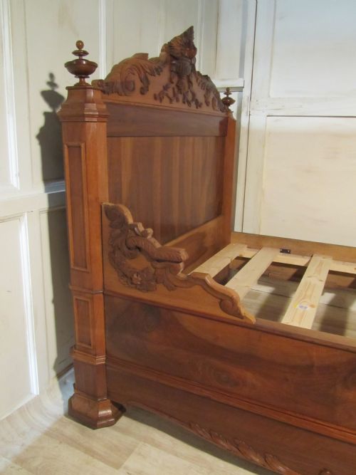 fig 2. French Walnut Sleigh Bed or Empire Style Day Bed