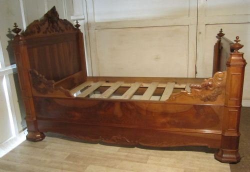 fig 3. French Walnut Sleigh Bed or Empire Style Day Bed