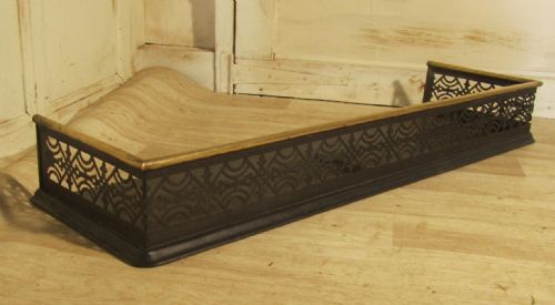 Victorian Pierced Brass and Iron Fender