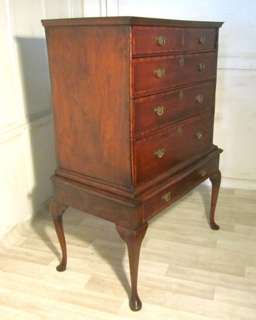 fig 1. A Georgian Yew and Elm Inlaid Chest on Stand