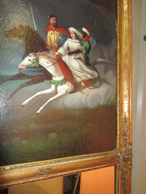 fig 1. 18th Century Italian Oil on Canvas set with a Wall Mirror in a Gilt Frame