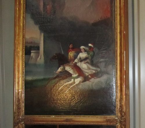fig 2. 18th Century Italian Oil on Canvas set with a Wall Mirror in a Gilt Frame
