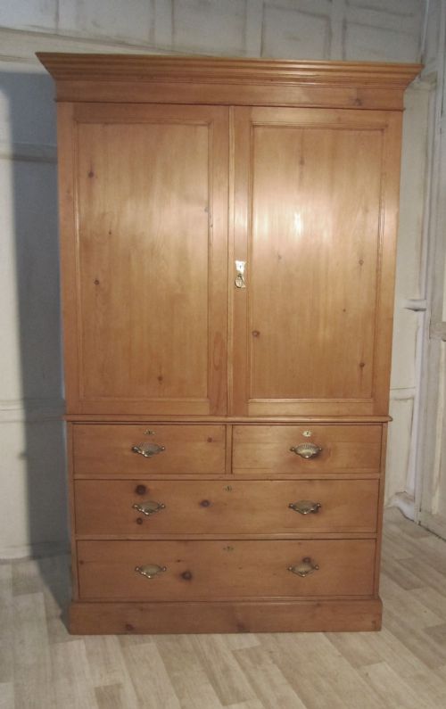 A Victorian Pine Linen Press or Housekeeper’s Cupboard
