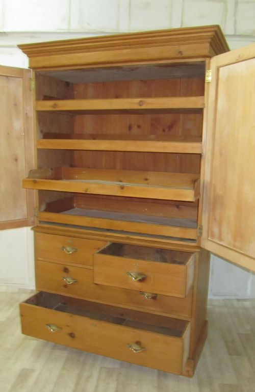 fig 1. A Victorian Pine Linen Press or Housekeeper’s Cupboard