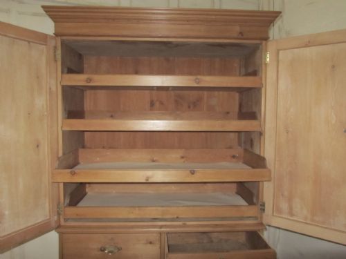 fig 2. A Victorian Pine Linen Press or Housekeeper’s Cupboard