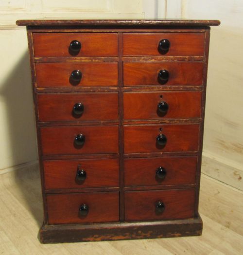 Small Victorian  Storage Chest of Drawers, Filing Cabinet, Collectors Cabinet