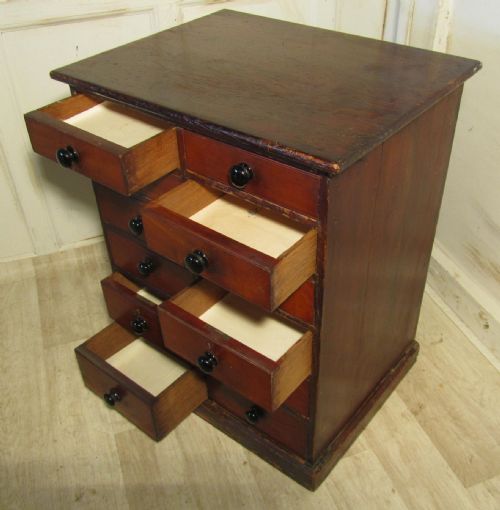 fig 1. Small Victorian Storage Chest of Drawers, Filing Cabinet, Collectors Cabinet
