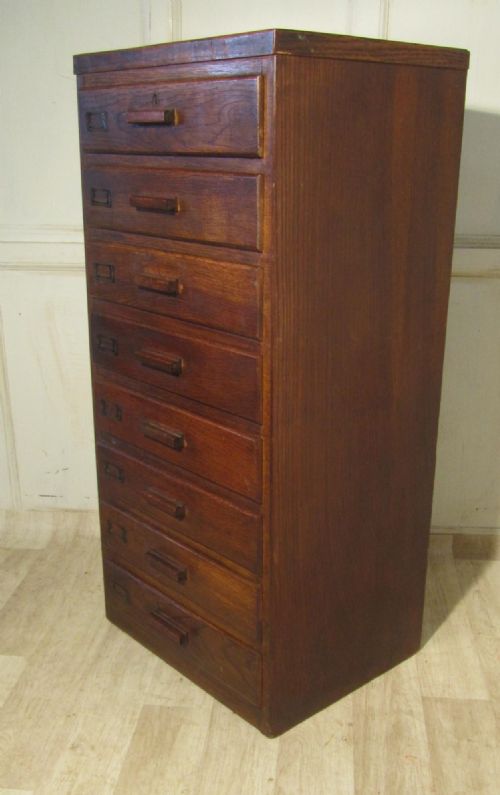 fig 2. Art Deco 8 Drawer Oak Filing Cabinet