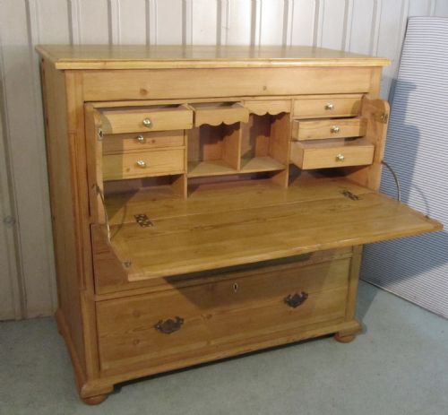 fig 2. Georgian Pine Secretaire Chest of Drawers