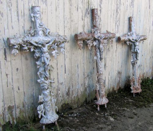 fig 2. A Large Architectural French Cast Iron Cross, One of Three 