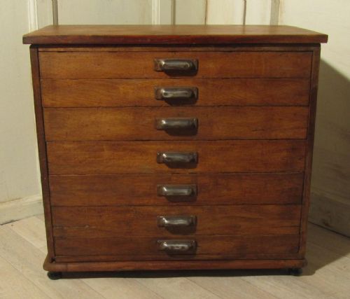 A Low Art Deco Oak Filing Cabinet, Collectors Cabinet