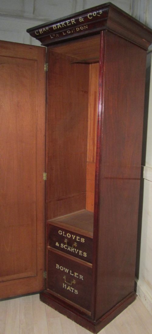 fig 1. Victorian Mahogany Lettered Compactum, Wardrobe Gentleman’s Outfitter Shop Display