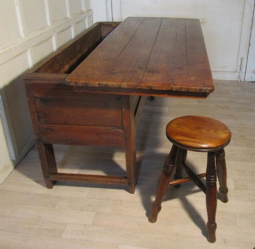 fig 1. Large French Panelled Elm and Fruit Wood Coffer, Table