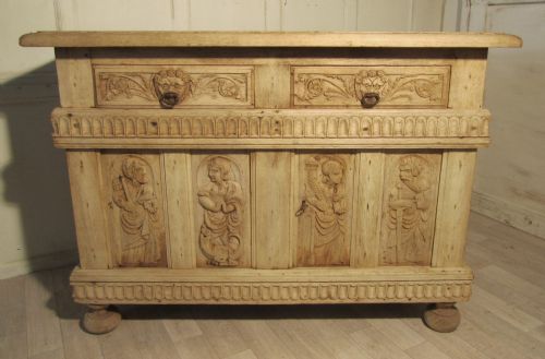 French Bleached Oak Sideboard or Sacristy Cupboard
