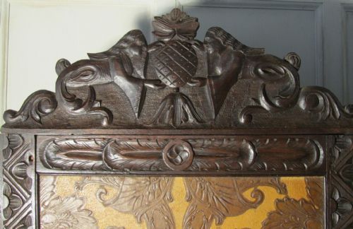 fig 1. Large Victorian Carved Oak 3 Fold Gothic Screen