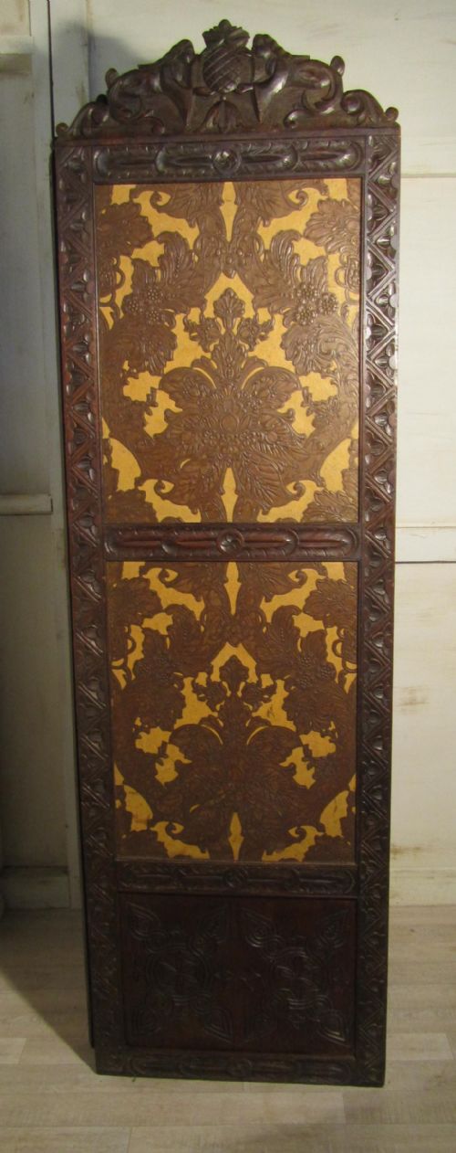fig 2. Large Victorian Carved Oak 3 Fold Gothic Screen