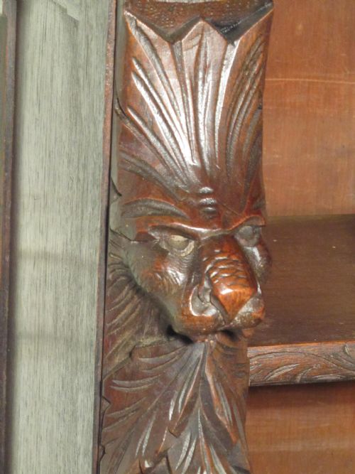 fig 2. Victorian Green Man Gothic Open Bookcase.