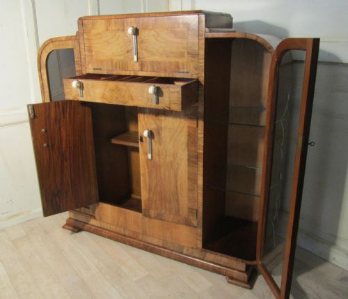fig 2. Stylish Art Deco Odeon Style Walnut Cocktail Cabinet