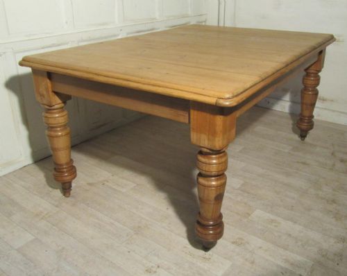 Large Rustic Victorian Pine Kitchen Table