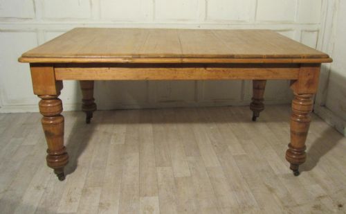 fig 2. Large Rustic Victorian Pine Kitchen Table