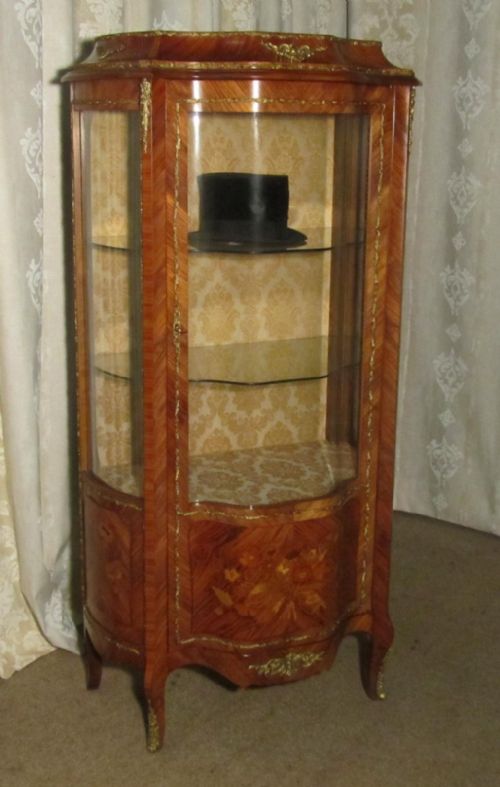 French Inlaid and Ormolu Mounted Vitrine