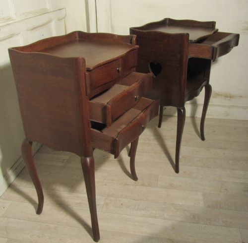 fig 1. Pair of 19th Century French Oak Bedside Cabinets