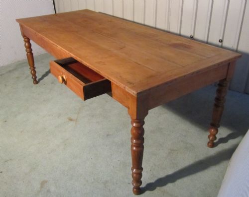 fig 1. Large 19th French Cherry Wood Farmhouse Kitchen Table
