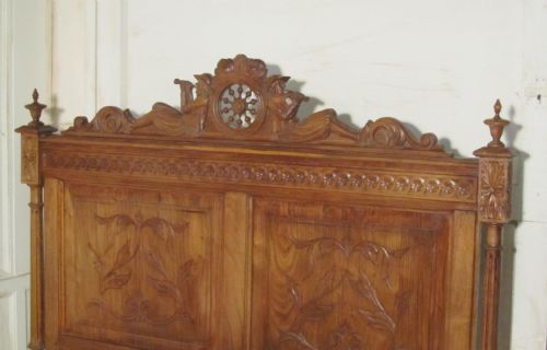 fig 1. Breton Carved Oak Marriage Double Bed