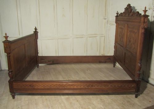 fig 2. Breton Carved Oak Marriage Double Bed