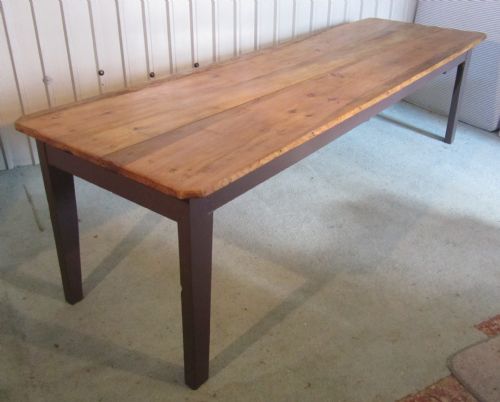 fig 1. Large 19th Rustic French Farmhouse Pine Table