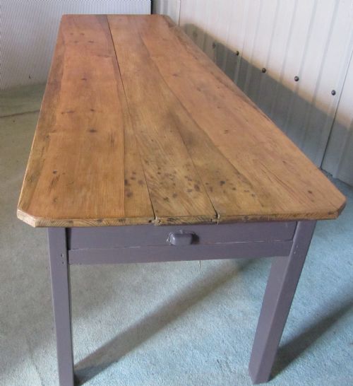 fig 2. Large 19th Rustic French Farmhouse Pine Table