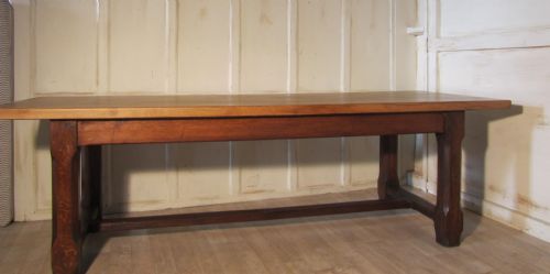Large French Farmhouse Oak Dining Table from Brittany