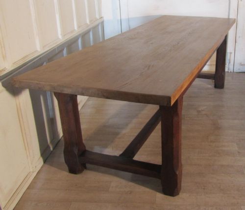 fig 1. Large French Farmhouse Oak Dining Table from Brittany