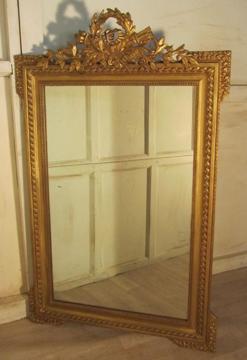 A Spectacular Large French Shabby Gilt Wall Mirror