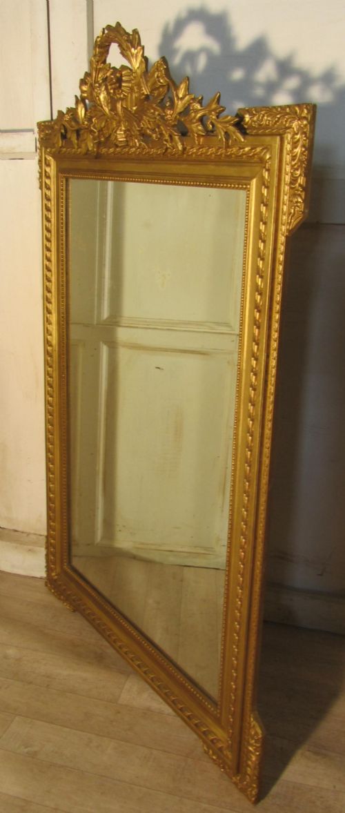 fig 2. A Spectacular Large French Shabby Gilt Wall Mirror