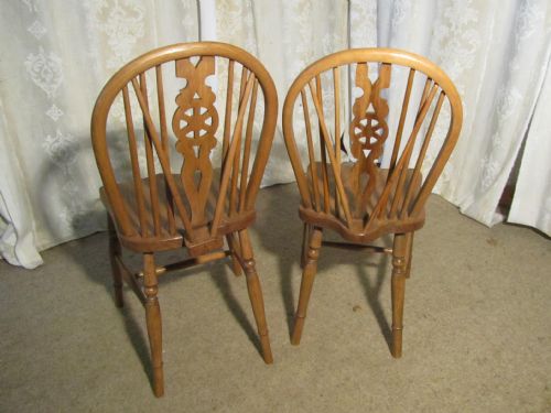 fig 1. Set of 4 Victorian Wheel Back Kitchen Chairs