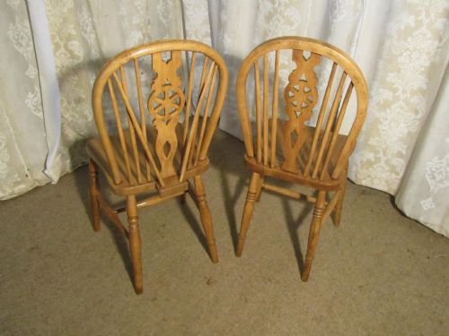 fig 2. Set of 4 Victorian Wheel Back Kitchen Chairs