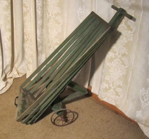19th Century Painted Wooden Hand Cart, Dairy Churn Carrier
