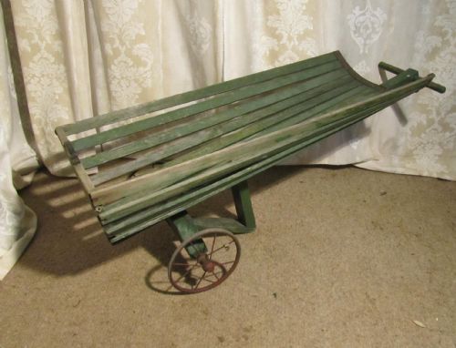 fig 1. 19th Century Painted Wooden Hand Cart, Dairy Churn Carrier