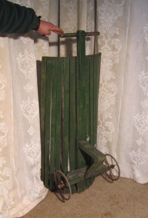fig 2. 19th Century Painted Wooden Hand Cart, Dairy Churn Carrier