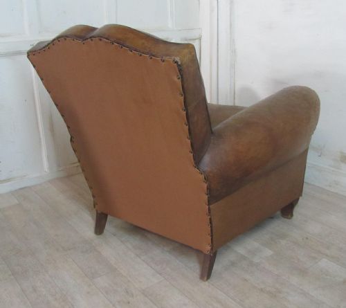 fig 3. A French Art Deco Shabby Leather Club Chair