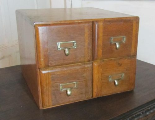Golden Oak 4 Drawer Card Index Filing Cabinet, Wine Rack or Coffee Table