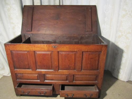 fig 1. Georgian Oak Panelled Two Drawer Mule Chest